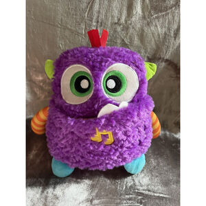 Fisher Price Plush Giggles and Growls Purple Monster 7" Stuffed Animal Toy WORKS
